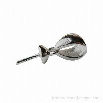 Solid 925 sterling silver/pinch bail pendant connector